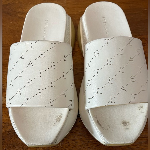 STELLA MCCARTNEY AUTHENTIC Platform Slides Mules White - Picture 3 of 14